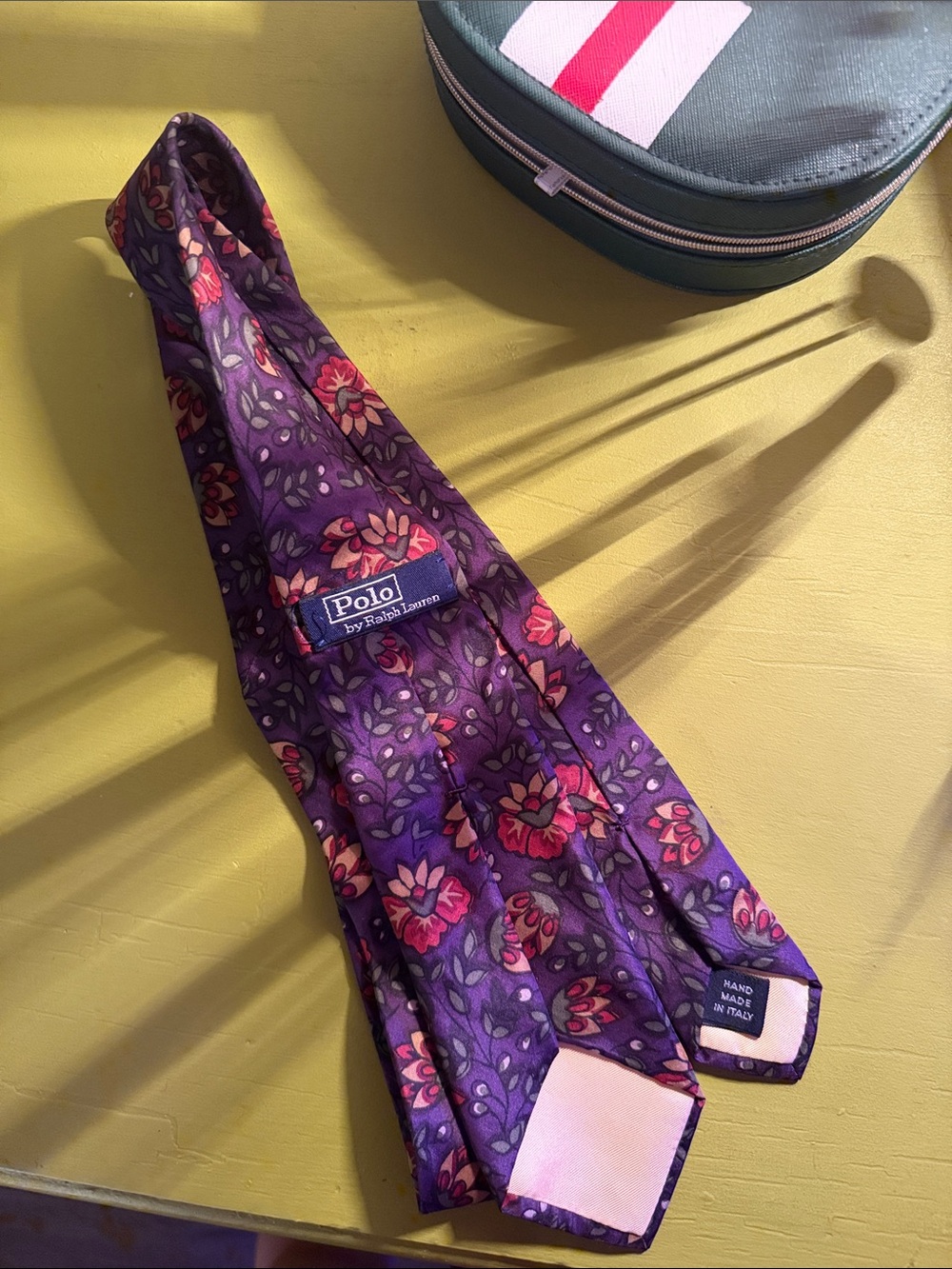 Polo by Ralph Lauren Purple Floral Silk Tie with Pink Accents